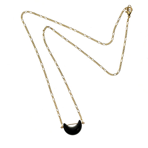 Black Onyx Moon Necklace