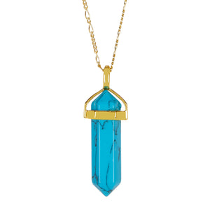 Caged Turquoise Bullet Point Necklace