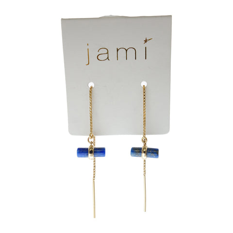 Blue Lapis Threader Earrings