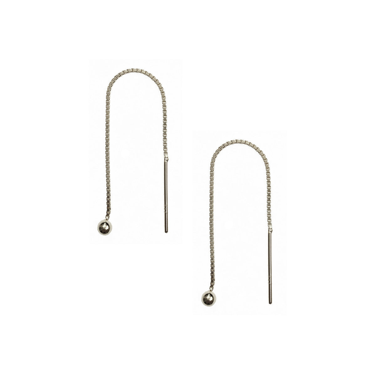 Sterling Silver Box Chain Threader Earrings – Jami