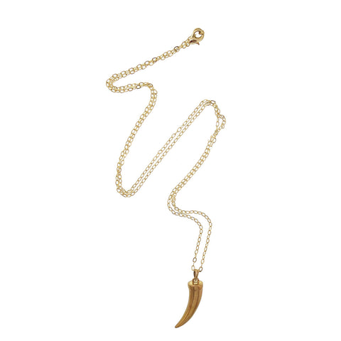 Long Bronze Tusk Necklace