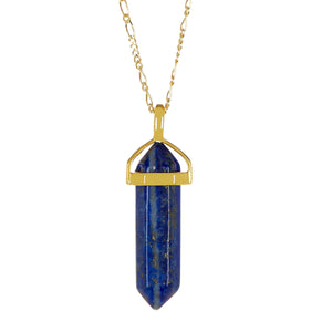 Caged Lapis Bullet Point Necklace