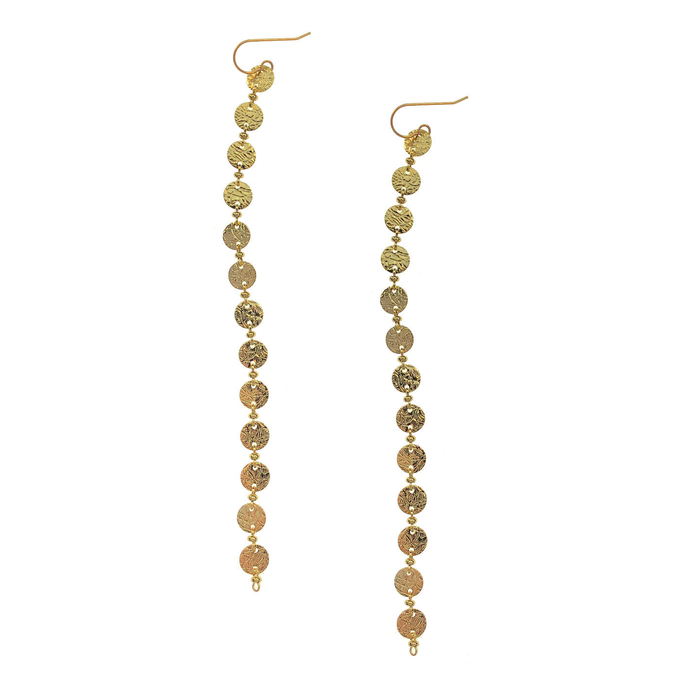 Textured Coin Strand Earrings