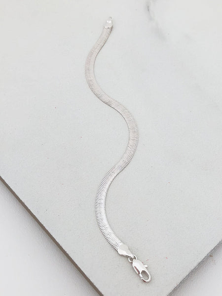 Silver Herringbone Bracelet