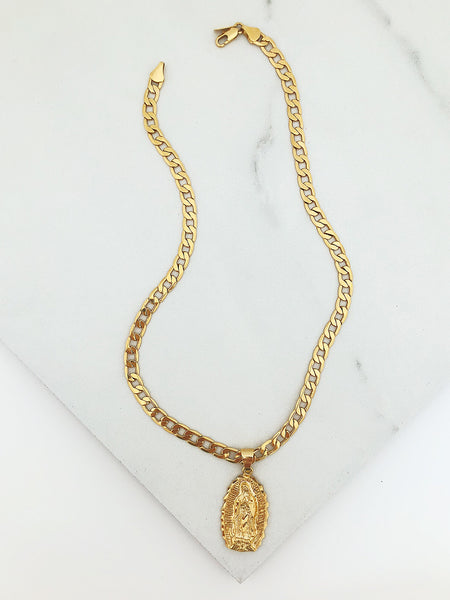 Cuban Link Mary Necklace