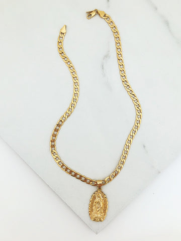 Cuban Link Mary Necklace