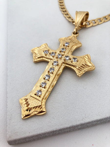 Crystalized Cross Statement Necklace