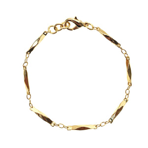 Gold Faceted Bar Bracelet