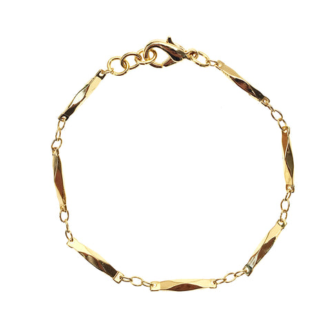 Gold Faceted Bar Bracelet