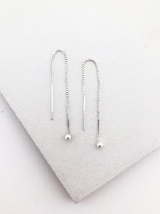 Sterling Silver Box Chain Threader Earrings