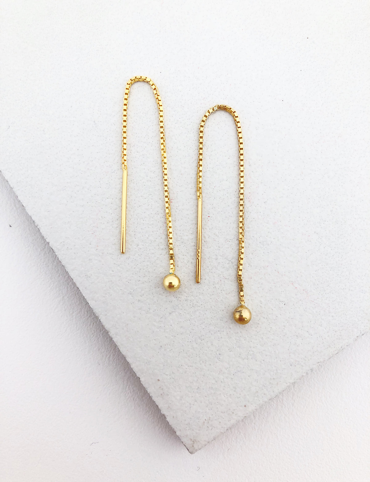FUA accessory　Truth　ピアス　GOLD　L Gold Filled Box Chain Threader Earrings – Jami